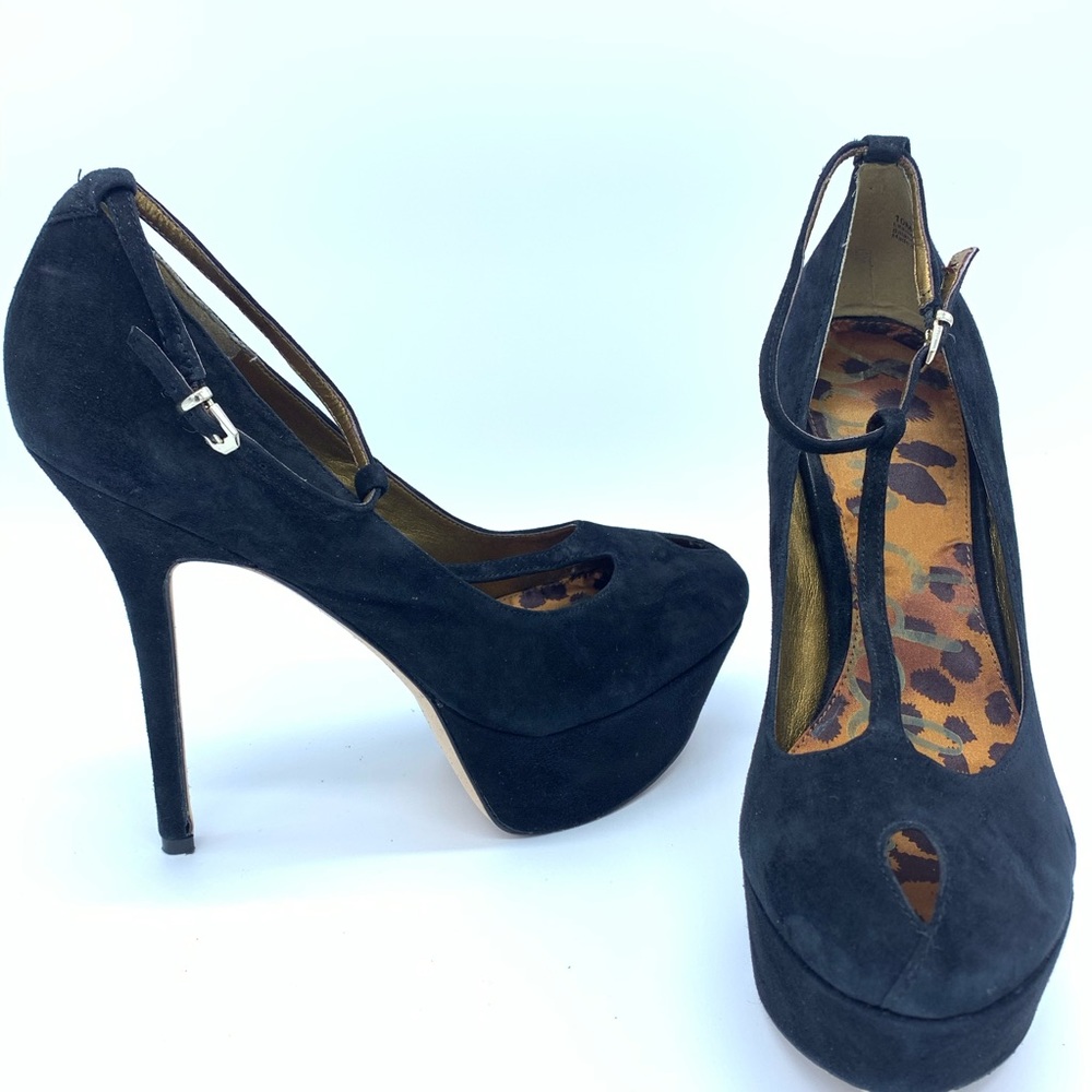 Sam Edelman Black Suede Pumps Heels 10